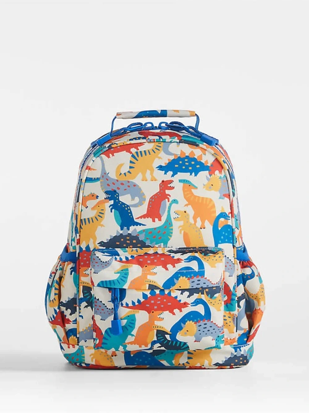 Crate&Barrel Kids Dinosaur Backpack in Blue, Orange, Yellow